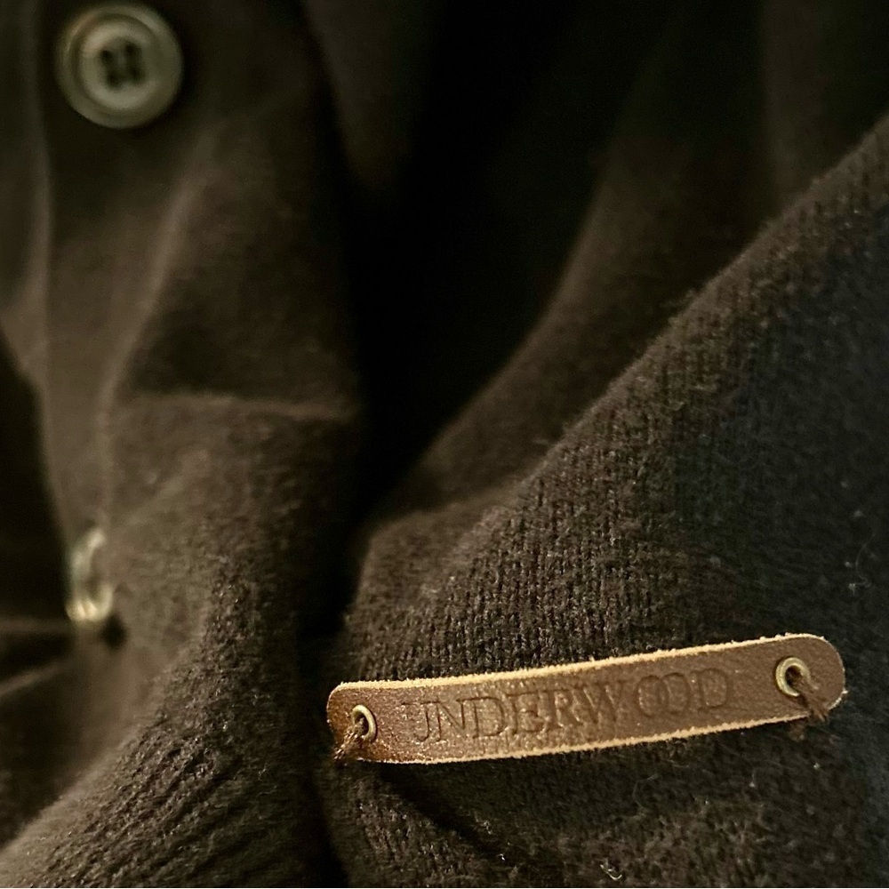Underwood Black Button Front Cardigan Sweater Unisex Womens Medium Vintage Style - Picture 3 of 5